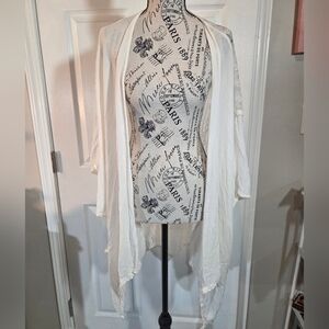 POL Lightweight White Women's Open-Front Cardigan Sweater